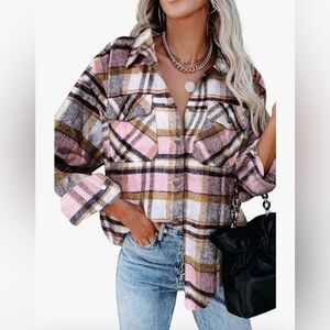 Women plaid over shirt